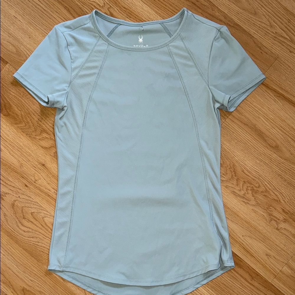Spyder Blue Short Sleeve Workout Athletic Baselayer Outdoors Top Size XS